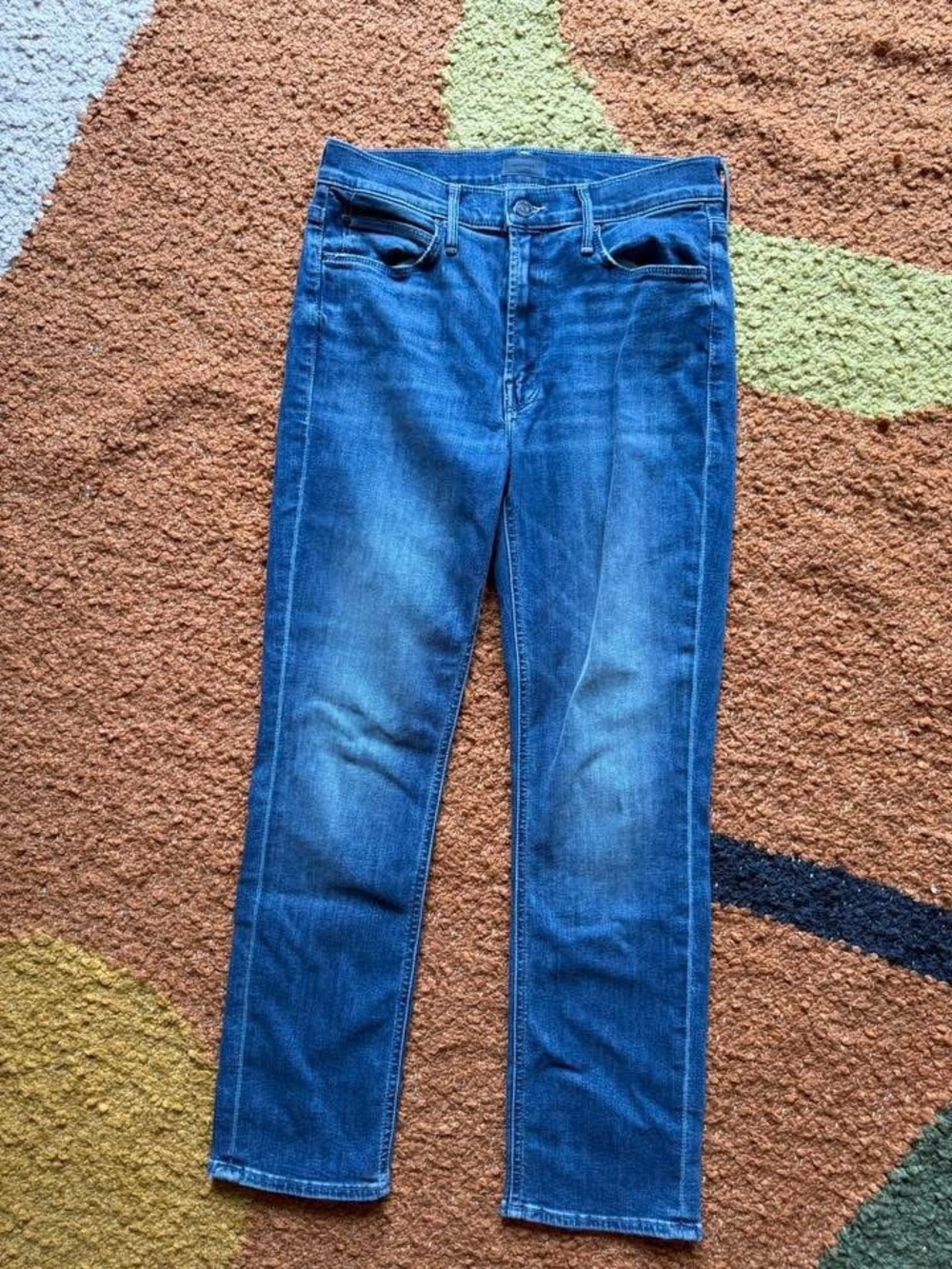 MOTHER Mid Rise Dazzler Hover Indigo Straight Leg Jeans